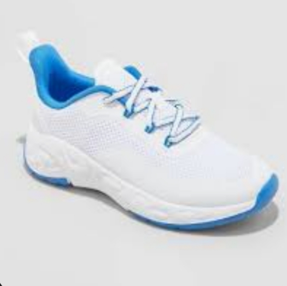 Kids' Camren Performance Sneakers - White and Blue Size 13